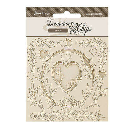 Decorative chips cm 14x14 - Romance Forever hearts