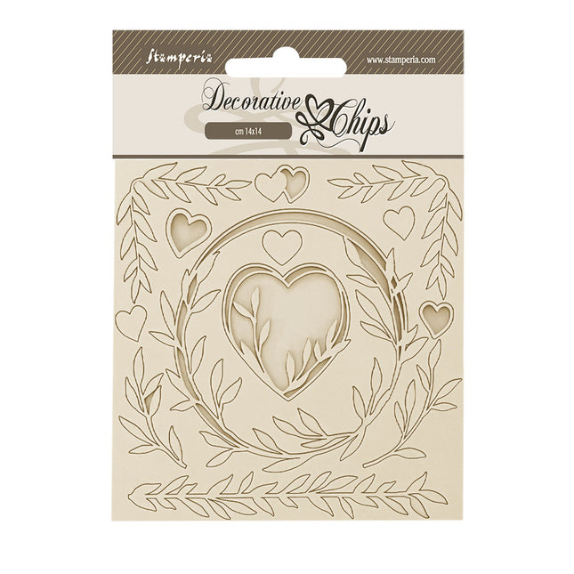 Decorative chips cm 14x14 - Romance Forever hearts