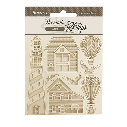 Decorative chips 14x14 cm - Sea Land lighthouse