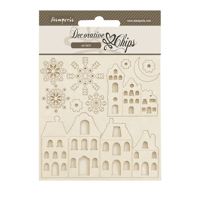 Decorative chips cm 14x14 - Gear up for Christmas cozy houses