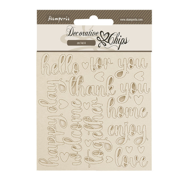 Decorative chips 14x14 cm - Golden Harmony writings