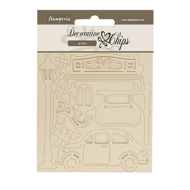 Decorative chips cm 14x14 - Art of Travelling car