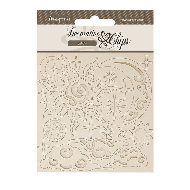 Decorative chips 14x14 cm - Masquerade sun and moon