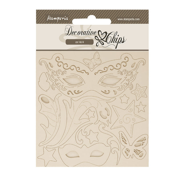 Decorative chips 14x14 cm - Masquerade masks