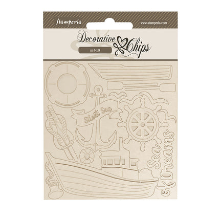 Decorative chips 14x14 cm - Silent Sea boat