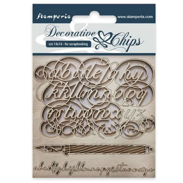 Decorative chips cm 14x14 Alphabet