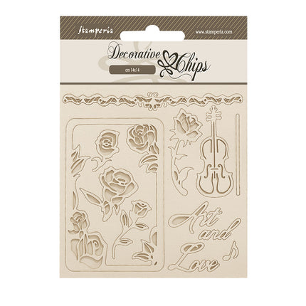 Decorative chips 14x14 cm - Venice City of Art roses and frame