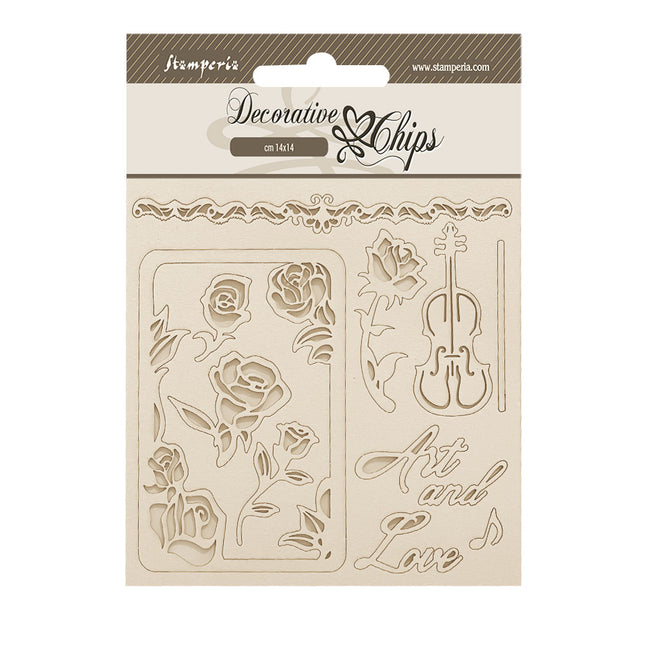 Decorative chips 14x14 cm - Venice City of Art roses and frame