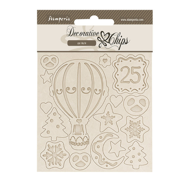 Decorative chips cm 14x14 - Candy Christmas air balloons