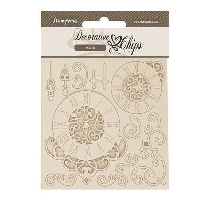Decorative chips cm 14x14 - Quiet Days clock & swirls