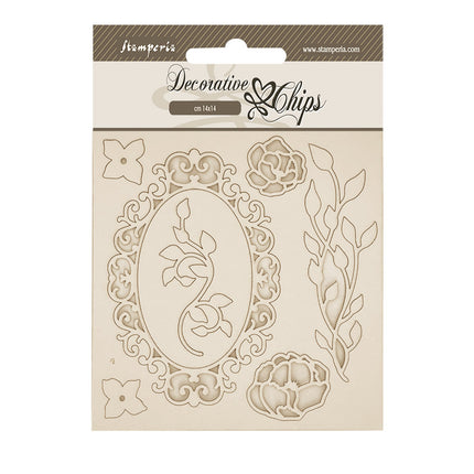 Decorative chips cm 14x14 - Quiet Days frame with flowers