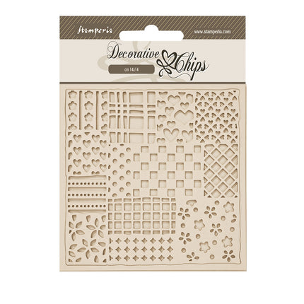 Decorative chips 14x14 cm - Family patchwork pattern