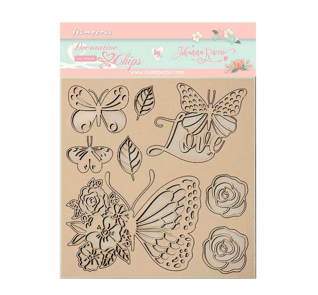 Decorative chips 14x14 cm - Circle of Love butterfly