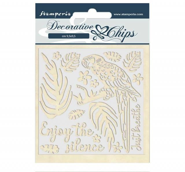 Decorative chips 14x14 cm Amazon parrot