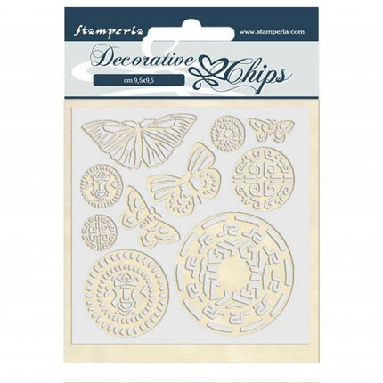 Decorative chips 14x14 cm Amazon butterfly tribal