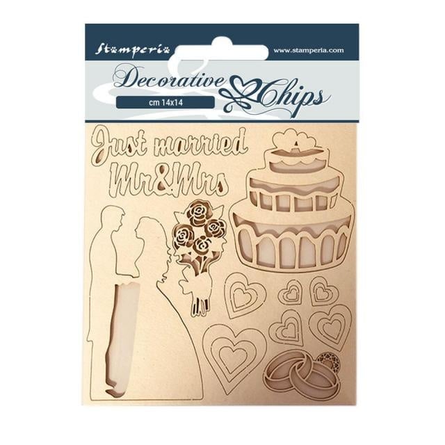 Decorative chips 14x14 cm - Sleeping Beauty Just Married