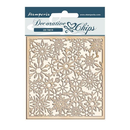 Decorative chips cm 14x14 - Winter Tales snowflakes