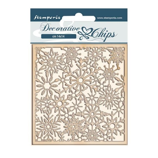 Decorative chips cm 14x14 - Winter Tales snowflakes