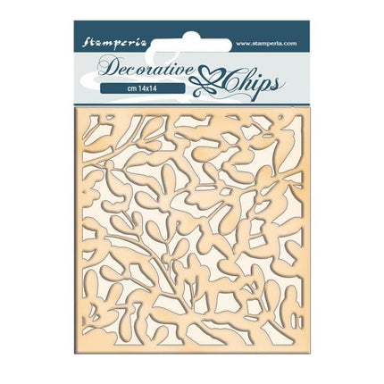 Decorative chips cm 14x14 - Winter Tales leaves texture