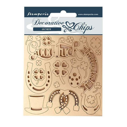 Decorative chips 14x14 Good luck