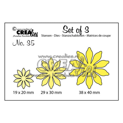 Crealies • Set of 3 cutting dies no.35 Flowers 17