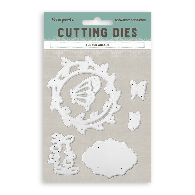 Cutting dies for paper crafting A6 - For you wreath