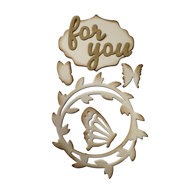 Cutting dies for paper crafting A6 - For you wreath