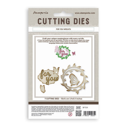 Cutting dies for paper crafting A6 - For you wreath