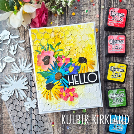 2D Texture Fades with Thinlits Die by Tim Holtz Vault Side-Order Floristry (1+11pcs)