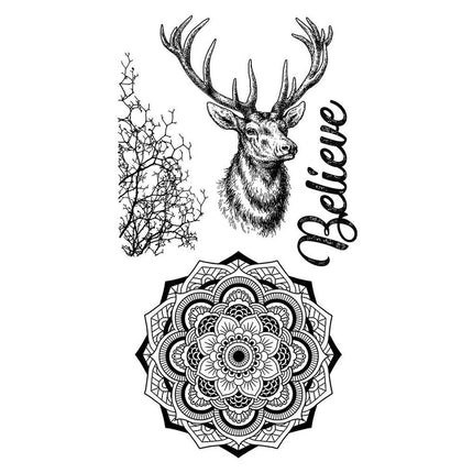 HD Natural Rubber Stamp cm.10x16,5 Cosmos deer