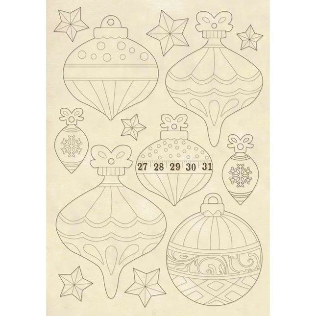 Wooden frames A5 size - Christmas balls