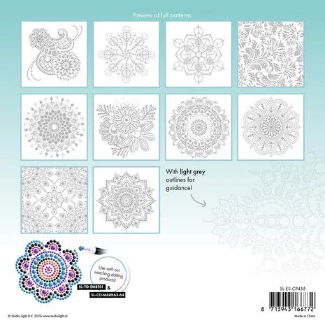 Coloring Pad 8x8 Inch Dot Mandalas & Patterns (SL-ES-CP455)