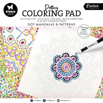 Coloring Pad 8x8 Inch Dot Mandalas & Patterns (SL-ES-CP455)