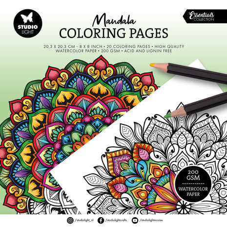 Coloring Pages 8x8 Inch Mandala (SL-ES-CP460)