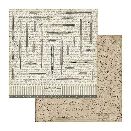 Scrapbooking paper double face Vintage pens