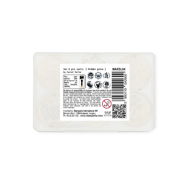 Set of 6 seals, diameter 2.5 cm - Grove