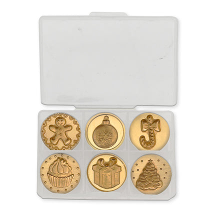 Set 6 pcs seals diam cm 2 - Candy Christmas
