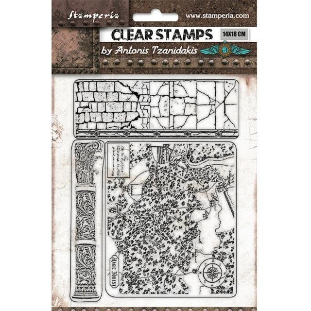 Acrylic stamp cm 14x18 - Magic Forest brick