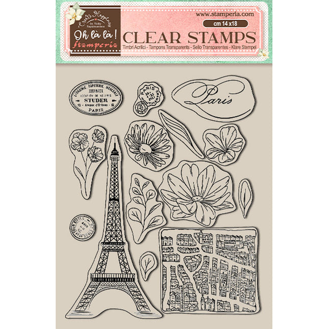 Acrylic stamp cm 14x18 - Create Happiness Oh lá lá Tour Eiffel