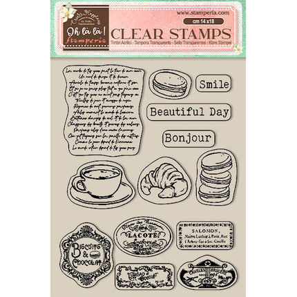 Acrylic stamp cm 14x18 - Create Happiness Oh lá lá labels