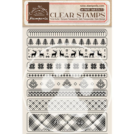 Acrylic stamp cm 14x18 - Create Happiness Christmas borders