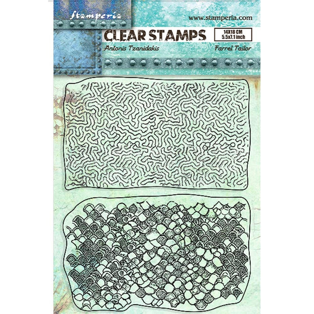 Acrylic stamp cm 14x18 - Songs of the Sea double texture
