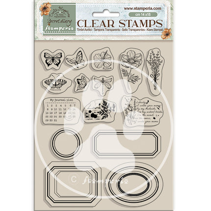 Acrylic stamp 14x18 cm - Create Happiness Secret Diary labels