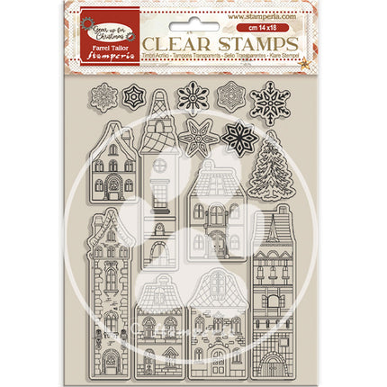 Acrylic stamp cm 14x18 - Gear up for Christmas cozy houses