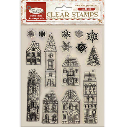 Acrylic stamp cm 14x18 - Gear up for Christmas cozy houses