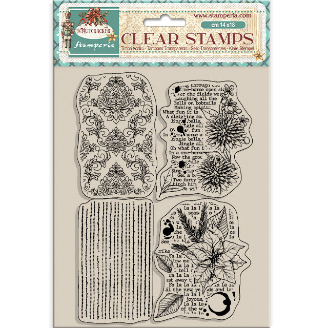 Acrylic stamp cm 14x18 - The Nutcracker poinsettia