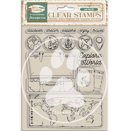 Acrylic stamp cm 14x18 - Art of Travelling