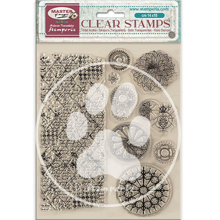 Acrylic stamp cm 14x18 - Master of Magic border and circles