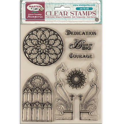 Acrylic stamp cm 14x18 - Master of Magic gothic elements