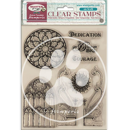 Acrylic stamp cm 14x18 - Master of Magic gothic elements